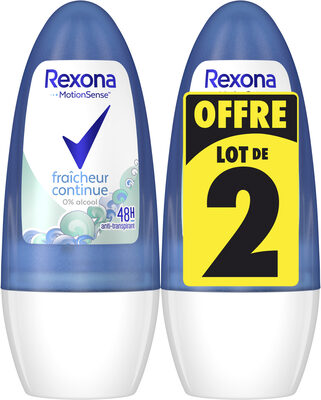 REXONA Déodorant Femme Bille Fraicheur Continue 50ml Lot de 2