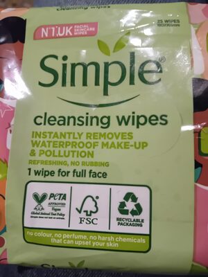 Simple cleansing wipes