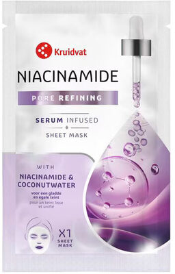 Kruidvat Pore Refining Niacinamide & Coconutwater Sheet Mask
