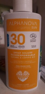 Spray solaire ecoresponsable naturel et certifié bii