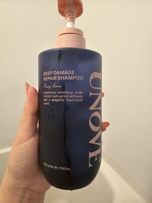DEEP DAMAGE REPAIR SHAMPOO Rosy Aura Experience refreshing scalp comfort and surreal softness with a delightful fresh-floral scent.