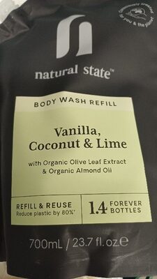 Natural State Vanilla Coconut & Lime Body Wash Refill 700mL